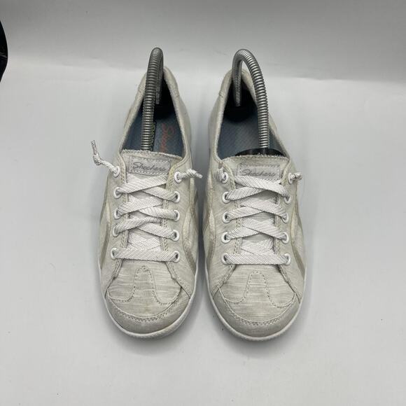 Skechers Shoes Womens Size 7 Madison Ave Take A Walk Sneakers White Canvas 23958 - Picture 3 of 12